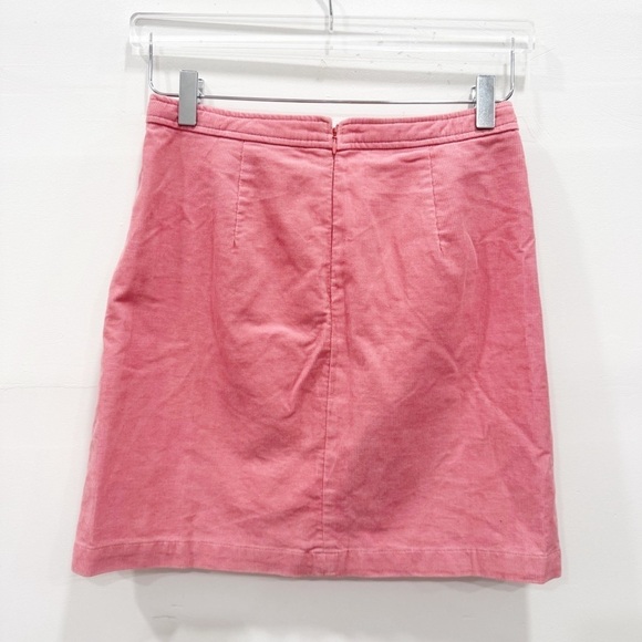 J. Crew Factory Corduroy Button Front Mini Skirt Pink Size 0 - Picture 4 of 6